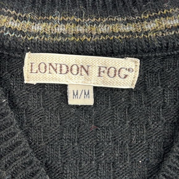 London Fog Men's Black Sleeveless Wool Blend Vest - Picture 2 of 6